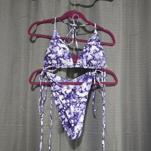 SHEIN Purple Tie-Dye Bikini